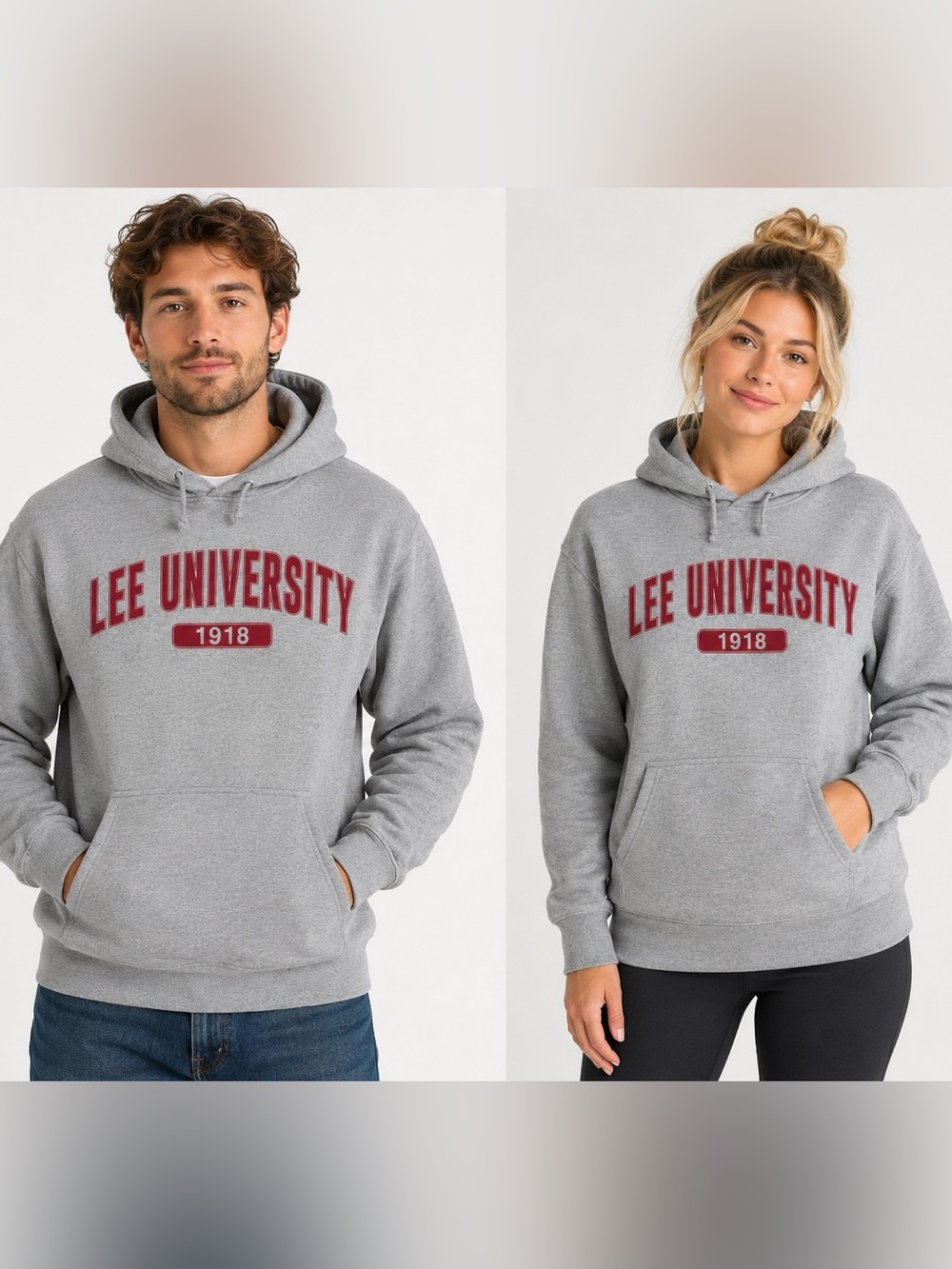 Lee University Flames Gray Pullover Hoodie Size Small